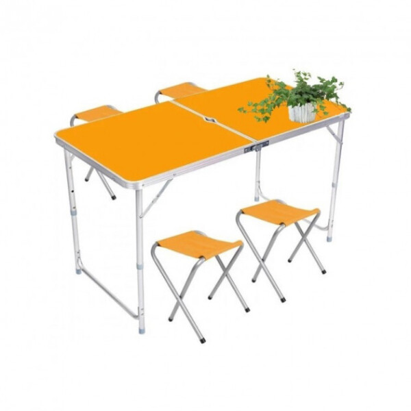 

Раскладной стол чемодан Folding Table для пикника со стульями 120х60х70/55 Оранжевый