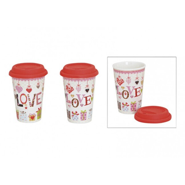 

Термокружка "Mug to go love" красная, белая
