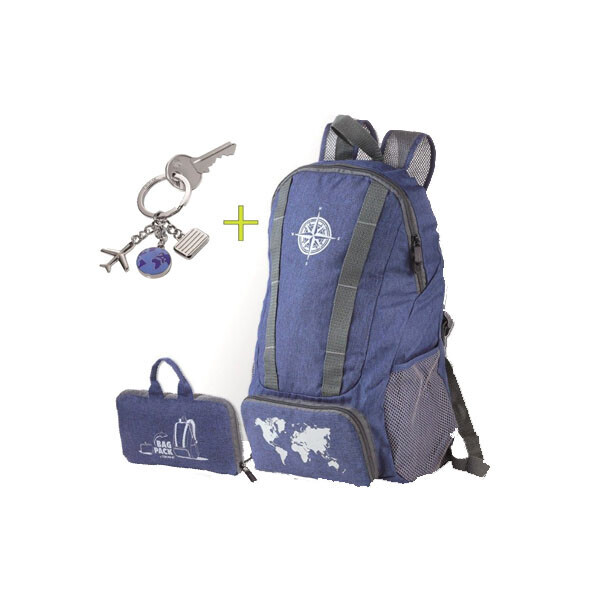 

Набор складной рюкзак "BAGPACK" и брелок WELTENBUMMLER SET