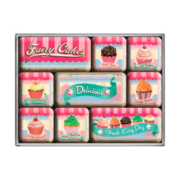 

Набор из 9 магнитов "Fairy Cakes - Delicious" Nostalgic Art (83055)