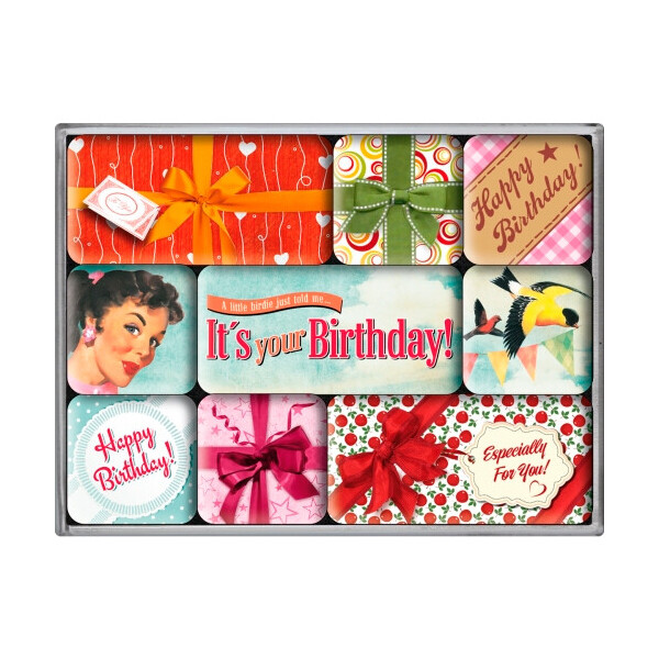 

Набор из 9 магнитов "Say It 50's Happy Birthday" Nostalgic Art (83052)