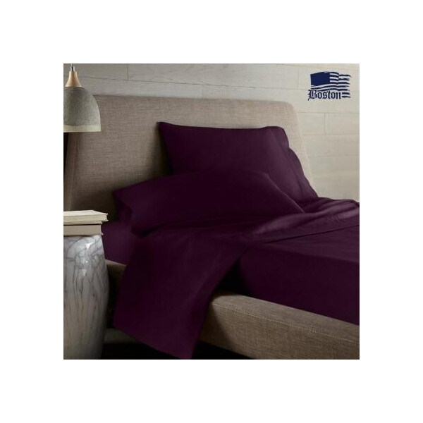 

Комплект Jefferson Sateen Dark Plum баклажановый полуторный евро