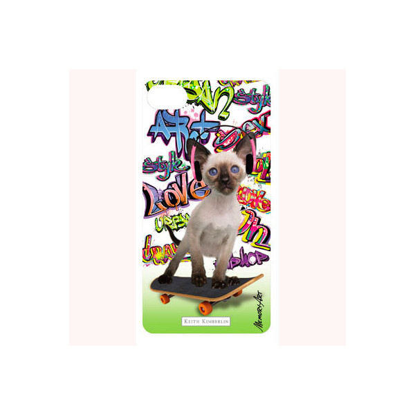 

3-D вкладыш для iPhone Cat on skateboard