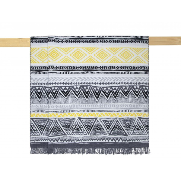 

Плед Arya Blanket Sandras 200x220 см Синий с белым и желтым Хлопок