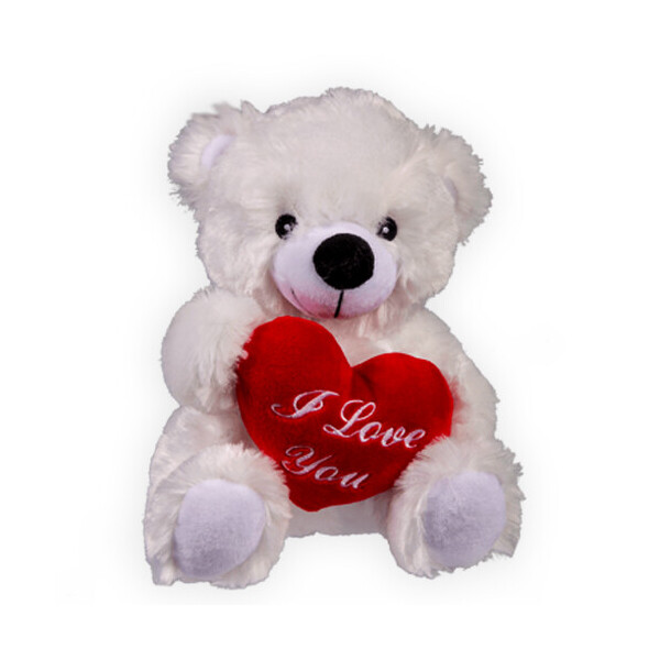 

Игрушка плюшевая "Мишка с сердцем" белый