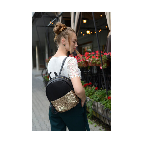 

Рюкзак Sambag с глиттером черный