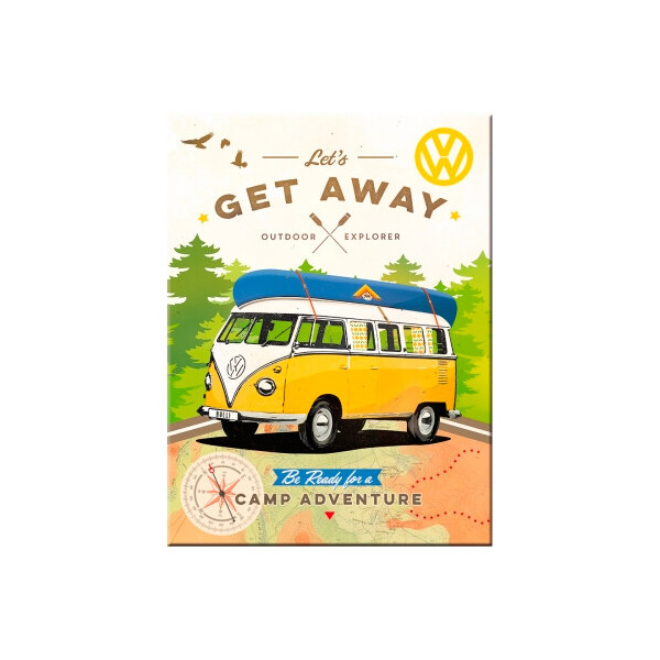 

Магнит 8x6 см "Volkswagen - VW Bulli - Let's Get Away!" Nostalgic Art (14330)