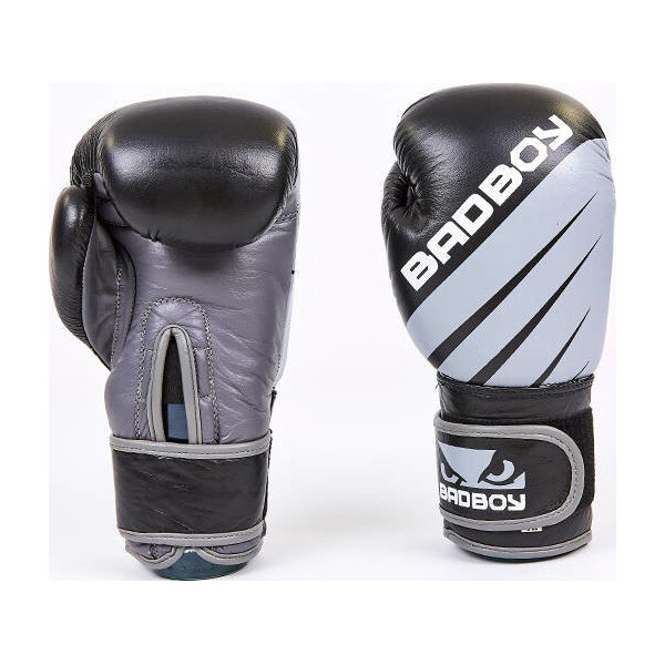 

боксерские кожаные на липучке BAD BOY MA-6738-BK Черный вес 12oz