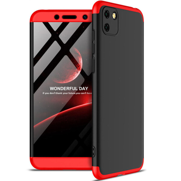 

Пластиковая накладка GKK LikGus 360 градусов (opp) для Huawei Y5p (Черный / Красный) (931685)