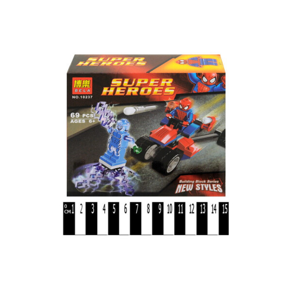 

Конструктор Spiderman 69 дет., в кор. 15.5*14*4.5см. /180/