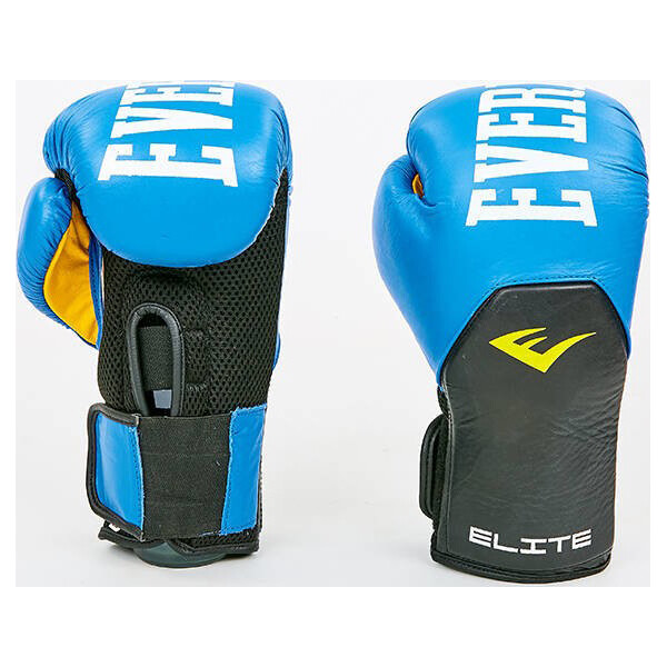 

Перчатки боксерские кожаные Everlast BO-6757-B синий-черный вес 10oz