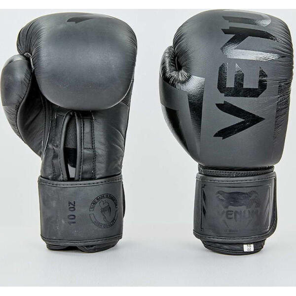 

Перчатки боксерские кожаные VENUM ELITE VL-8291-GR серый-черный вес 12oz