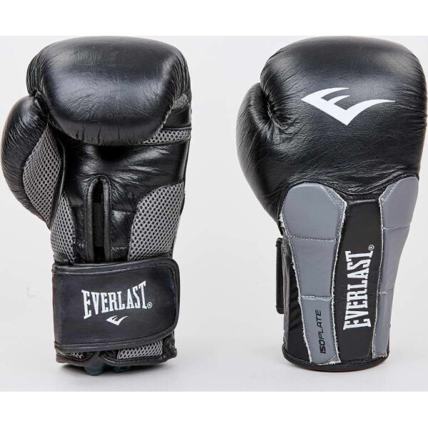

Перчатки боксерские кожаные Everlast BO-6759-BK черный-серый вес 12oz