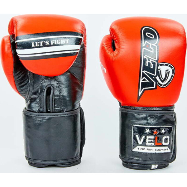 

Перчатки боксерские кожаные Velo VL-8186-R красный вес 10oz