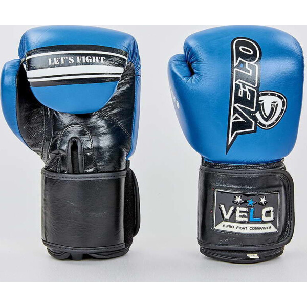 

Перчатки боксерские кожаные Velo VL-8186-b синий вес 10oz