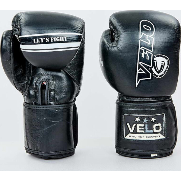 

Перчатки боксерские кожаные Velo VL-8186-bk черный вес 12oz