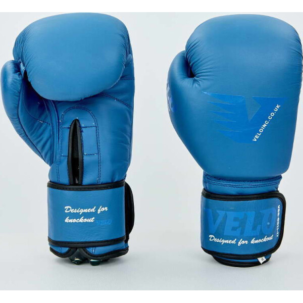 

Перчатки боксерские кожаные Velo VL-8187-b синий вес 12oz