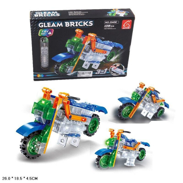 

Конструктор Gleam Bricks, светящ, 108дет, в кор 26*18,5*4,5см /24-2/