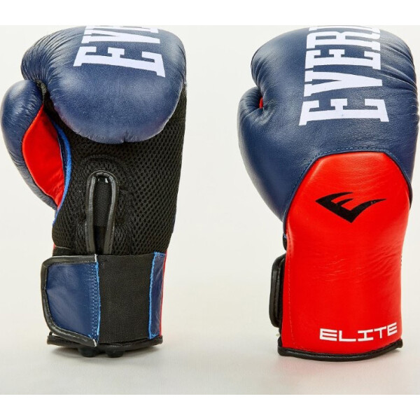 

Перчатки боксерские кожаные Everlast BO-6757-N синий-красный вес 12oz
