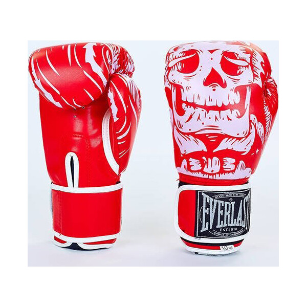

Перчатки боксерские Everlast Skull BO-5493-R вес 8oz Красный