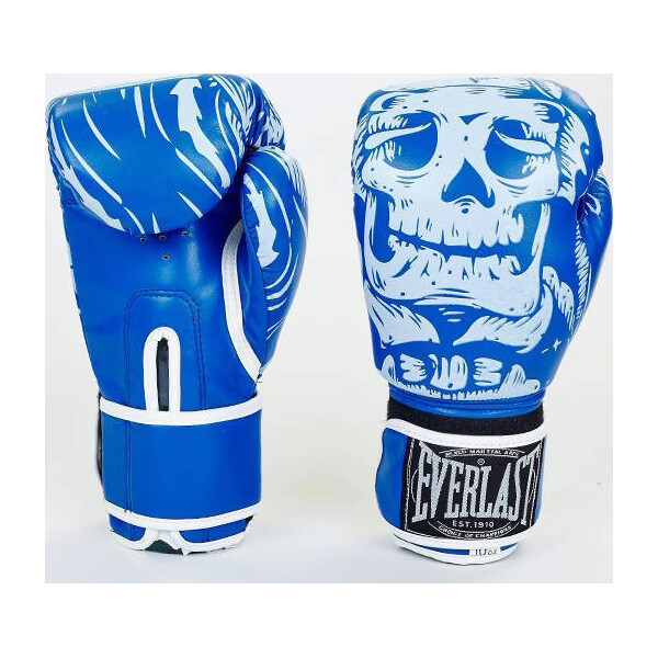 

Перчатки боксерские Everlast Skull BO-5493-B вес 8 oz Синий