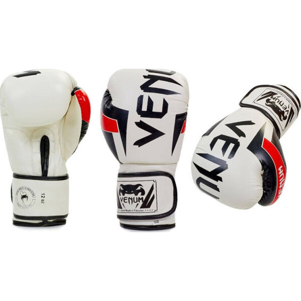 

Перчатки боксерские Venum BO-5338-WBK вес 12oz Белый-черный-красный