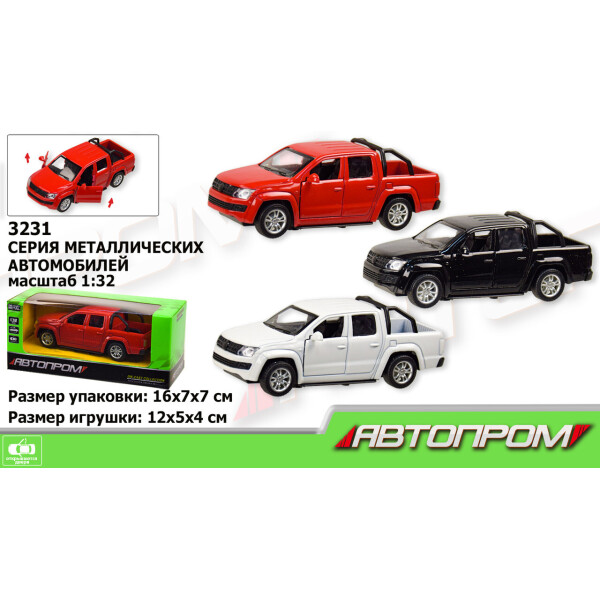 

Машина металл АВТОПРОМ,1:32,3 цвета,откр.двери, в кор.16*7*7см /96-2/