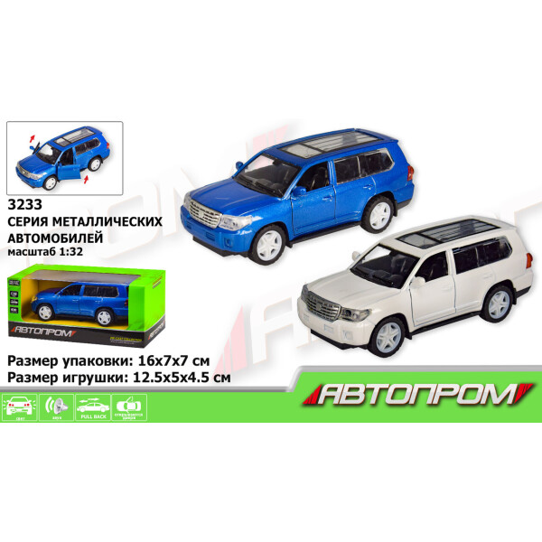 

Машина металл АВТОПРОМ,1:32,2 цвета,откр.двери, в кор.16*7*7см /96-2/