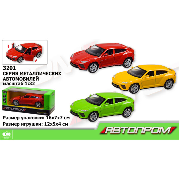 

Машина металл АВТОПРОМ,1:32, 3 цвета,откр.двери, в кор.16*7*7см /96-2/