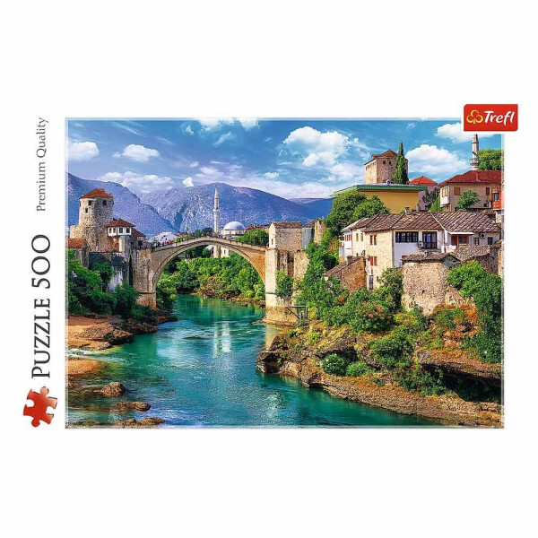 Пазли - (500 елм.) - Старий міст в Мостарії / Боснія та Герцеговина / Trefl