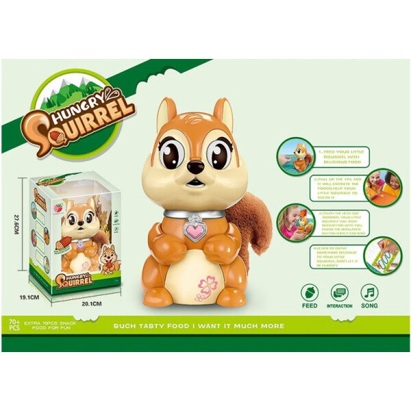 

Интерактивное животное Белка, свет,звук, движение, в кор. 10*18,5*19см /18-2/