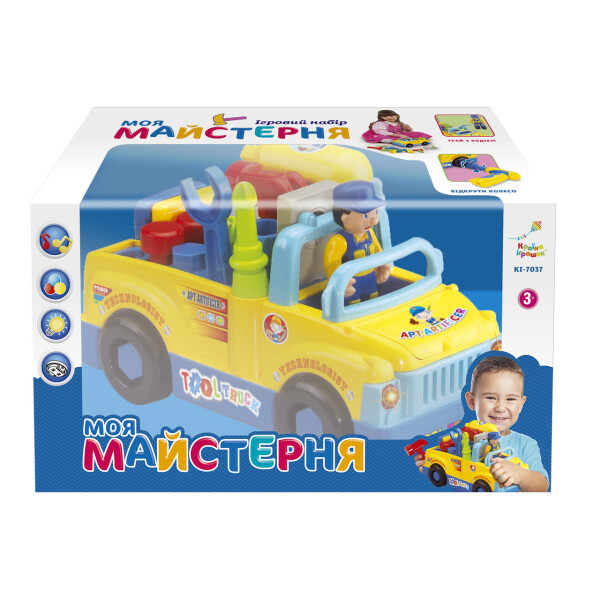 

Муз.машина Моя майстерня батар.,18 предм.,свет,звук, в кор. 31*14*17см/24-2/