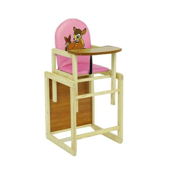 

Стульчик для кормления кожзам розовый Олененок ТМ Мася //