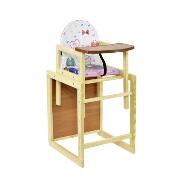 

Стульчик для кормления с малой спинкой Сердечко розовое ТМ Мася //