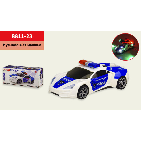 

Муз.машина Полиция,батар.,свет,музыка, размер игрушки - 25*11*8см, в кор. 25,5*8,5*11,5см/72-2/