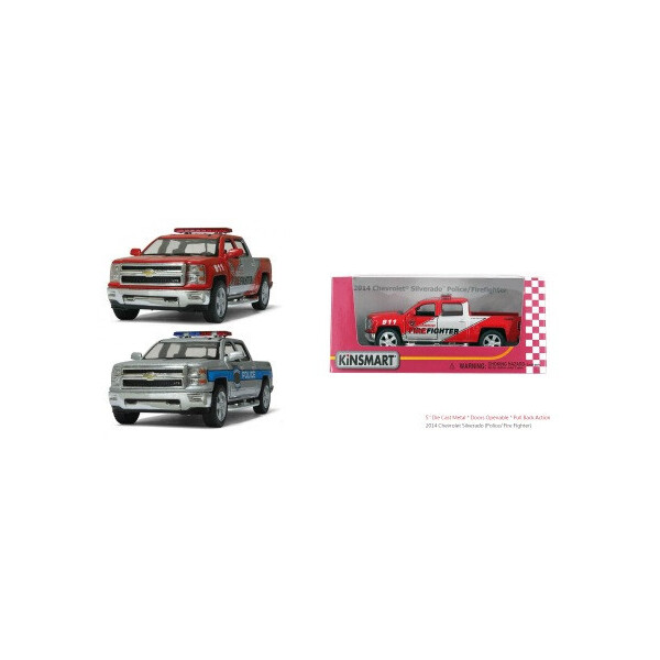 

Модель легковая 5 KT5381WPR Chevrolet Silverado (Police/Firefighter) метал.инерц.откр.дв.кор./96/