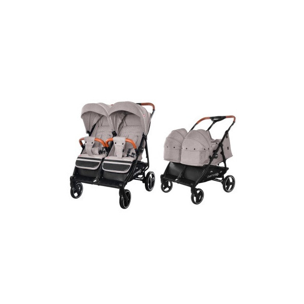 

Коляска прогулочная CARRELLO Connect CRL-5502/1 Cotton Beige для двойни, c переноской, в льне /1/ MO