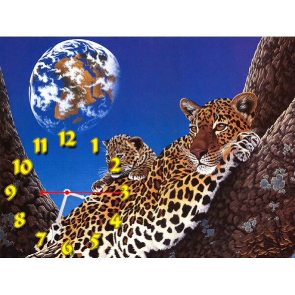 

Настенные часы Aim с животными Леопарды, 30х40 см