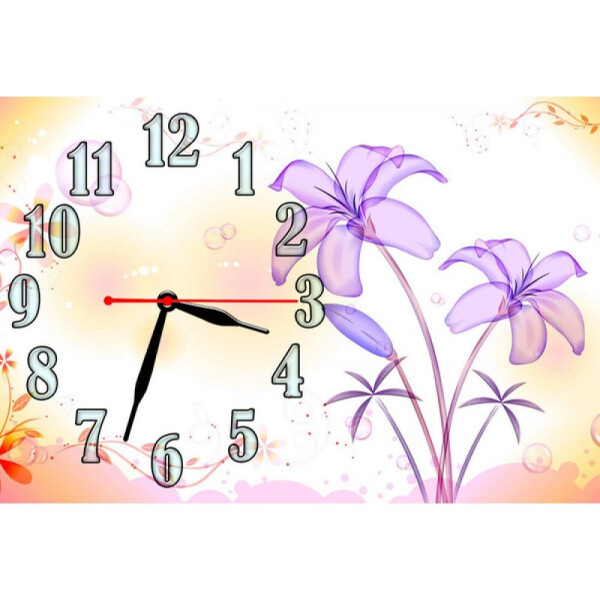 Акция на Детские настенные часы Aim Фиолетовые цветы, 30х45 см от Allo UA