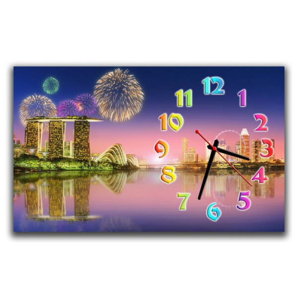 

Фиолетовые настенные часы Aim Фейерверки, 30х50 см