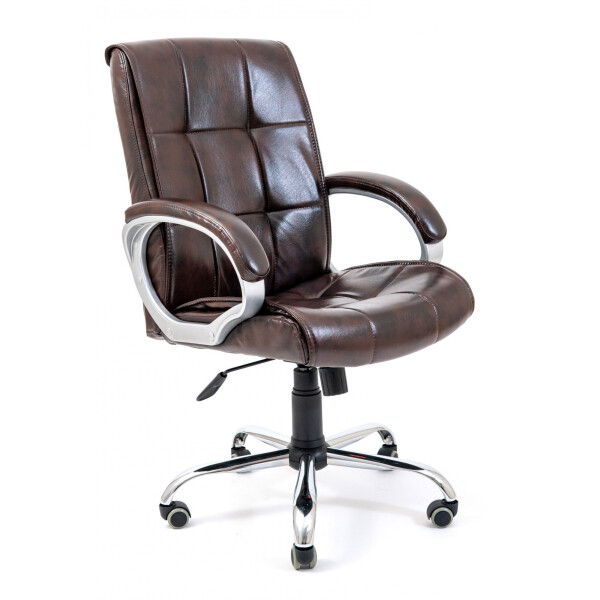 

Офисное Кресло Руководителя Richman Arizona Титан Dark Brown Хром М1 Tilt Коричневое