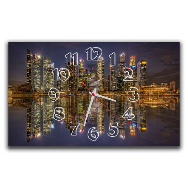 Акція на Фиолетовые настенные часы Aim Ночной город, 30х50 см від Allo UA