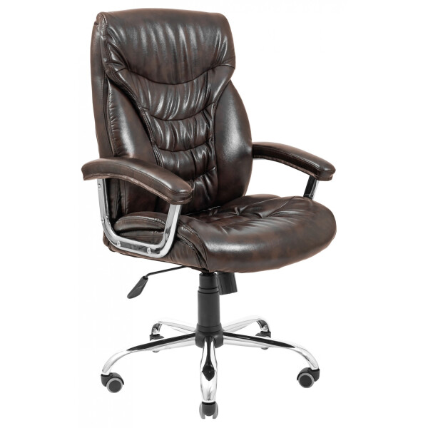 

Офисное Кресло Руководителя Richman Кальяри Титан Dark Brown Хром М1 Tilt Коричневое