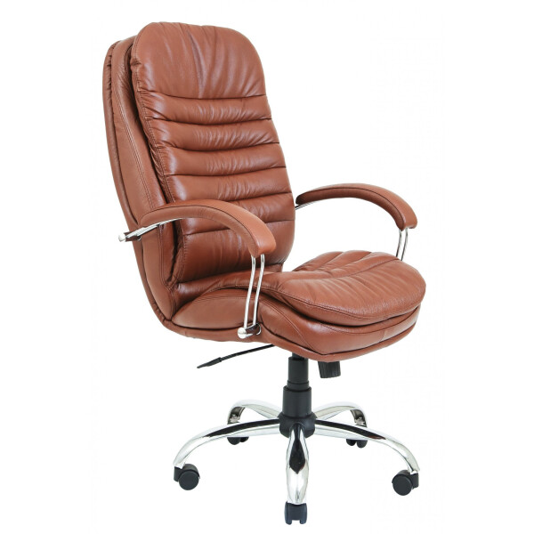 

Офисное Кресло Руководителя Richman Валенсия Zeus Deluxe Bright Brown Хром M1 Tilt Коричневое