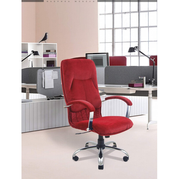

Офисное Кресло Руководителя Richman Никосия Red Velour Хром М3 MultiBlock Красное