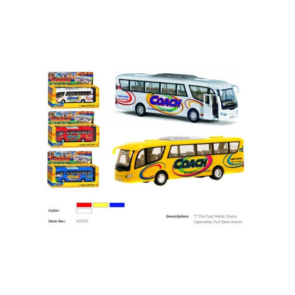 

Модель автобус 7 KS7101W метал.инерц.откр.дв.кор.ш.к./72/
