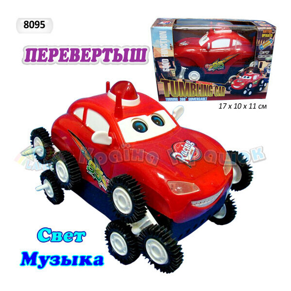

Перевертыш батар., 12-колес, музыка, в кор. 17*10см/72-2/
