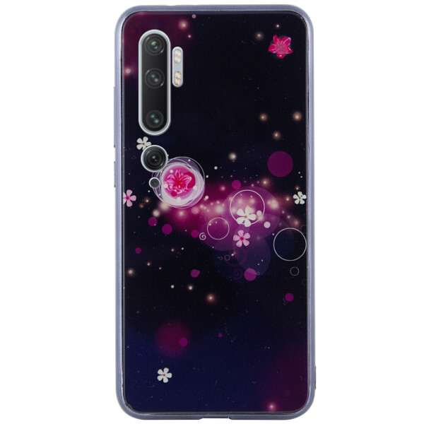

TPU+Glass чехол Fantasy с глянцевыми торцами для Xiaomi Mi CC9 Pro Пузырьки и цветы (74123247)
