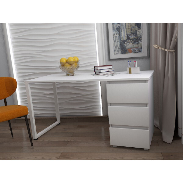 

Стол Тавол КС 8.1 со стационарной тумбой металл опора белая 140смх60смх75см ДСП 16 мм Белый