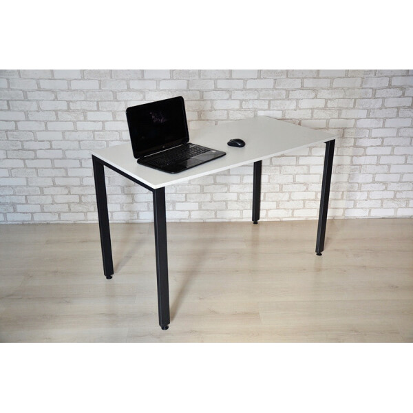 

Стол Тавол КС 8.5 металл опоры черные 140смх60смх75см ДСП 16мм Белый/Черный